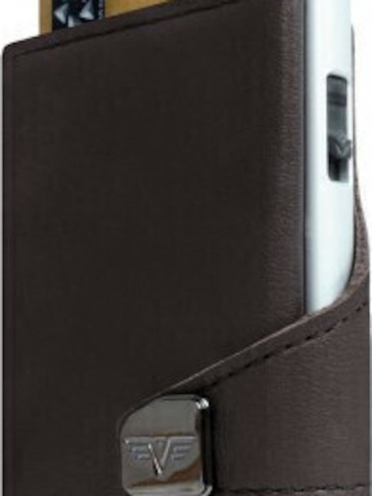 Click & Slide Δερμάτινο Ανδρικό Πορτοφόλι Καρτών με RFID και Μηχανισμό Slide Μαύρο