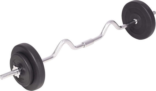 vidaXL Set de gantere cu bară, greutate totală 90kg