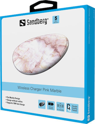 Sandberg Ασύρματος Φορτιστής (Qi Pad) 10W Ροζ (Marble)