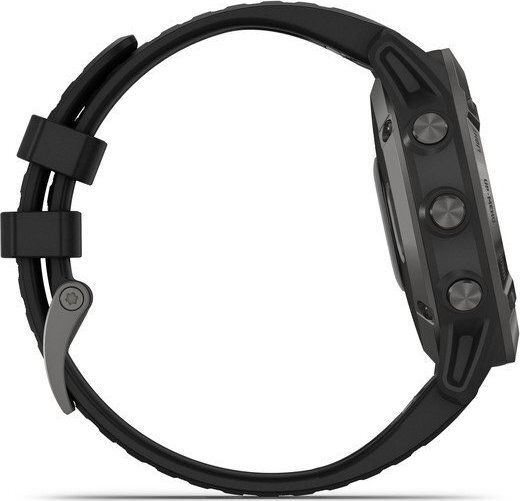 Garmin Fenix 6 Sapphire Stainless Steel 47mm Smartwatch with Heart Rate Monitor (Carbon Grey DLC with Black Band)