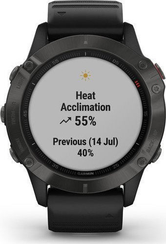 Garmin Fenix 6 Sapphire Stainless Steel 47mm Smartwatch with Heart Rate Monitor (Carbon Grey DLC with Black Band)
