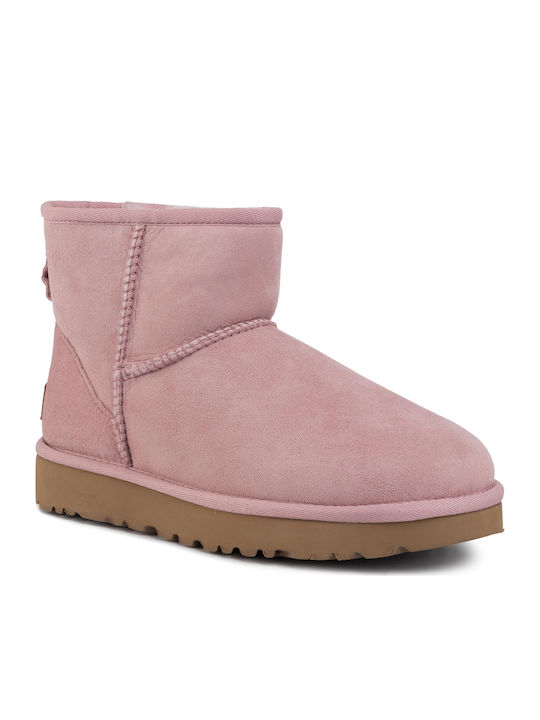 Ugg Australia Suede Women's Ankle Boots with Fur Pink Crystal