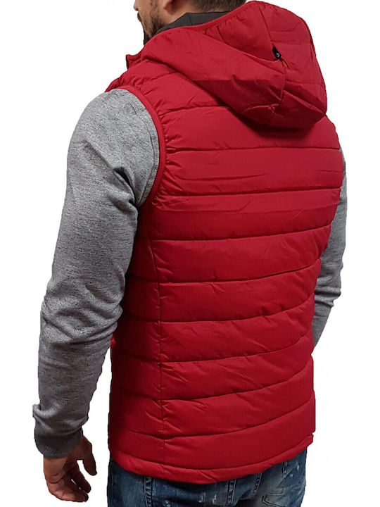 Безръкавно Зимно Puffer Мъжко Яке Червено