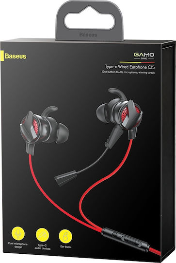 Baseus Gamo C15 In Ear Gaming Headset με σύνδεση USB Κόκκινο