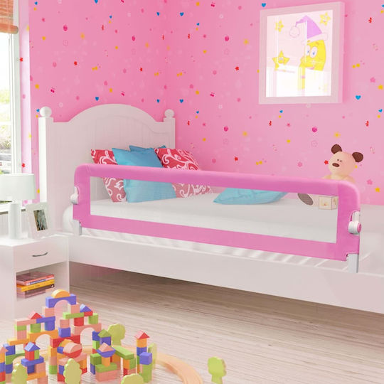 vidaXL Foldable Bed Rail Guard Simple Placement made of Fabric in Pink Color 180x40.5x42εκ. 1pcs