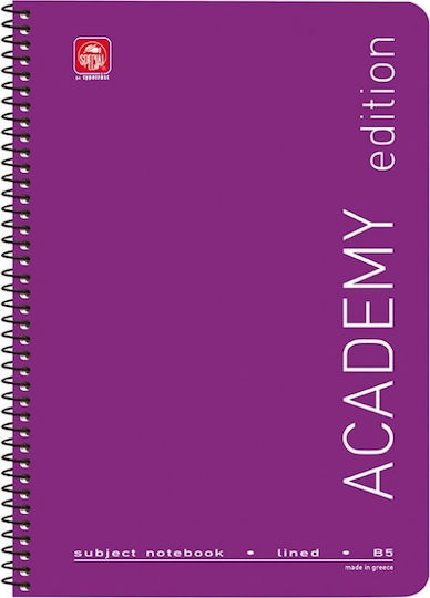 Typotrust Spiral Caiet Cu dungi B5 120 de Foi 4 de Subiecte Academy 1buc (Culori diverse)