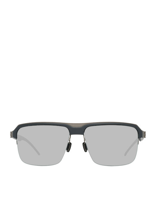 Mercedes-Benz Men's Sunglasses with Gray Metal Frame and Gray Lens M1049 D