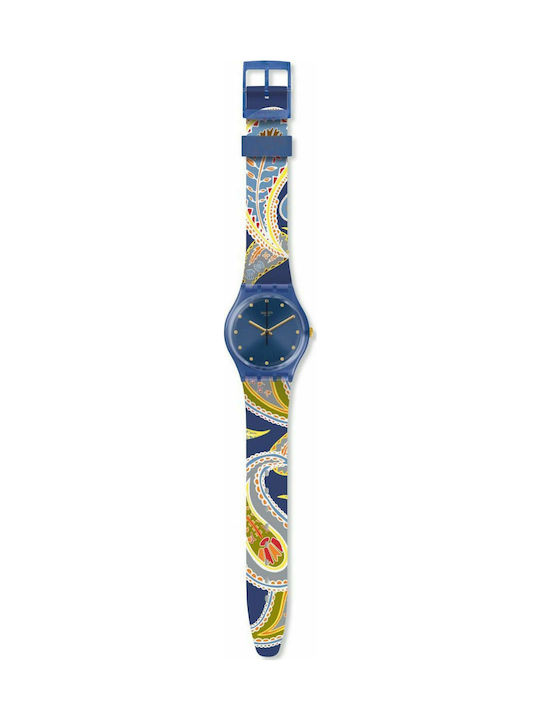 Swatch Silky Way Three Hands Women's Watch with Rubber Strap