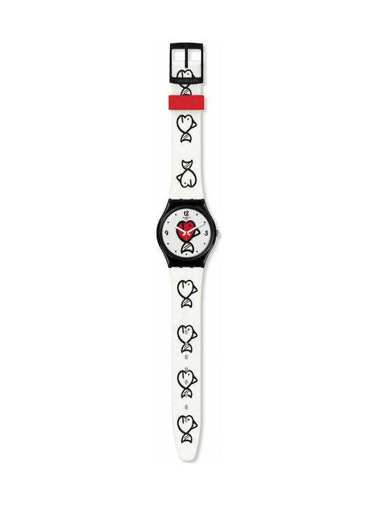 Swatch Fishy Fishυ Watch with White Rubber Strap