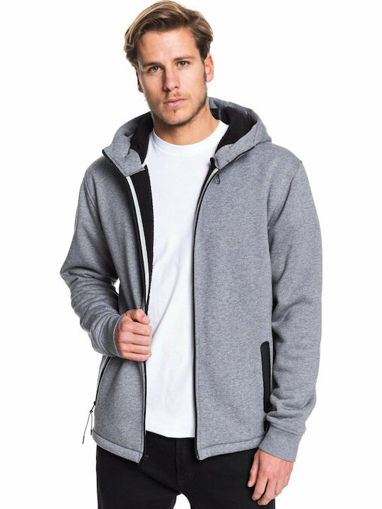 Quiksilver Kurow Herren Sweatshirt Jacke mit Kapuze und Taschen Light Grey Heather