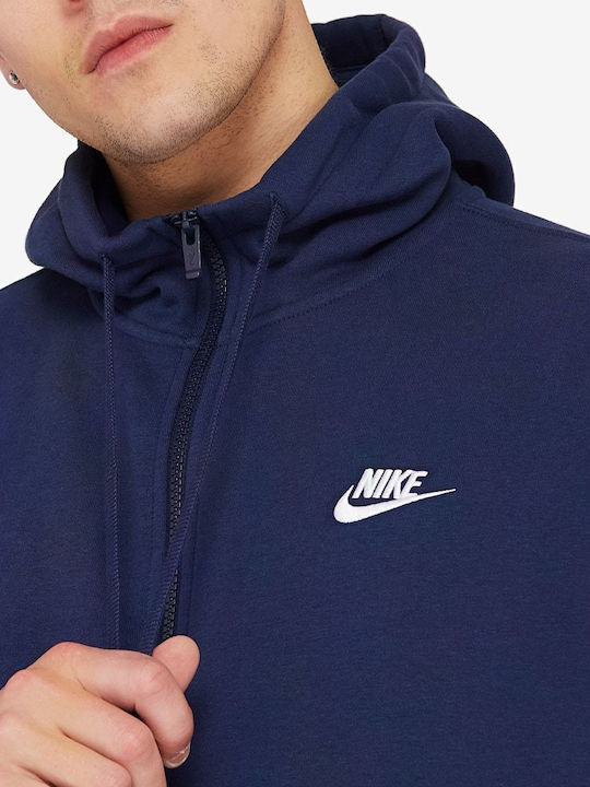 Club Cardigan with Hood Navy