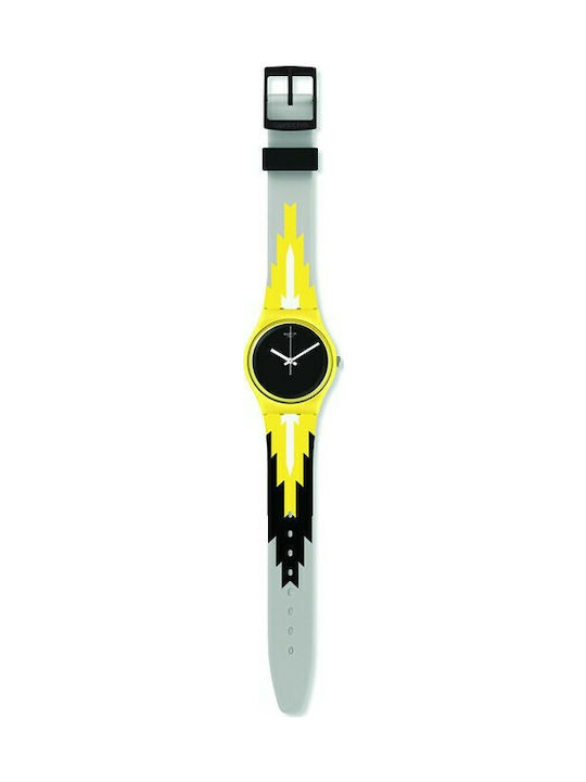 Swatch Swatch-Imala Watch with Yellow Rubber Strap