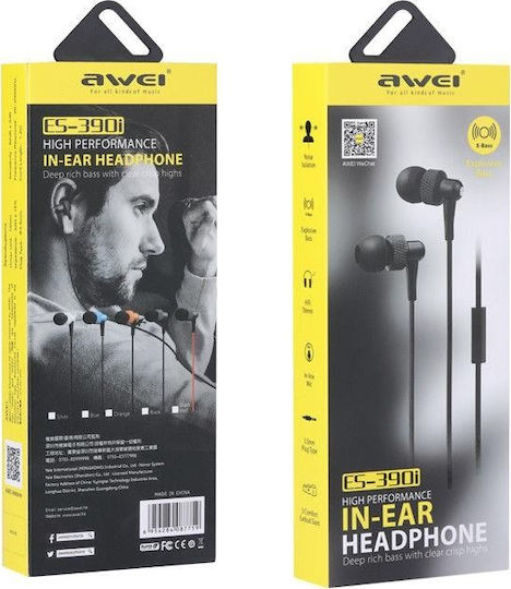 Awei ES-390i In-ear Handsfree με Βύσμα 3.5mm Μαύρο