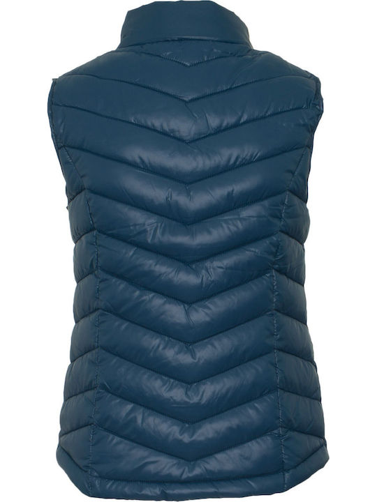 Marian Women's Short Puffer Jacket for Winter with Hood Navy Blue