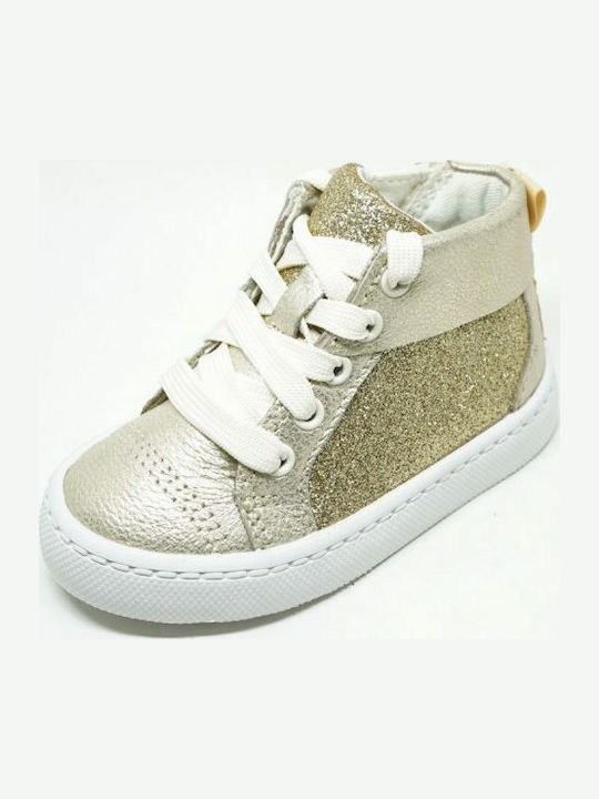 City Oasis HT Glitter Δερμάτινα Παιδικά Μποτάκια με Φερμουάρ Χρυσά