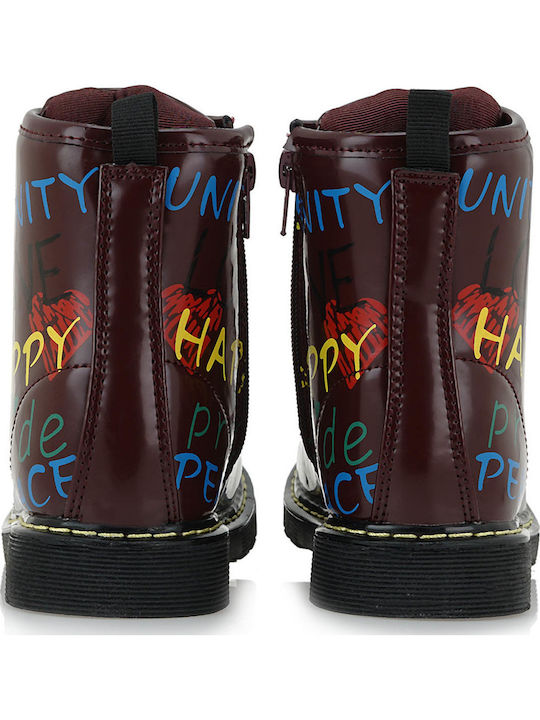 Kids Boots with Zipper Burgundy