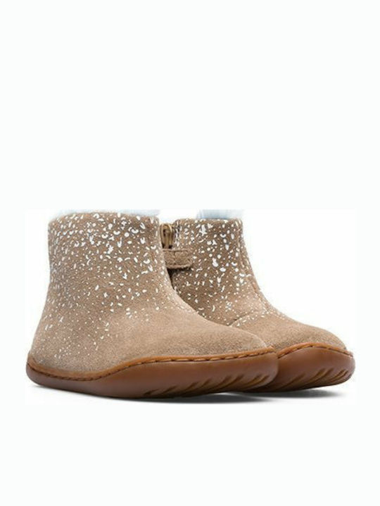 Twins Kids Anatomic Boots with Zipper Beige