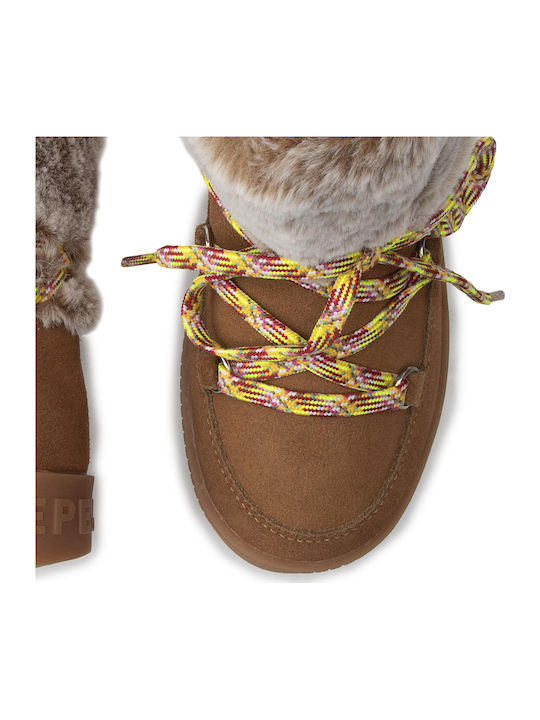 Brixton Suede Kinderstiefeletten mit Schnürsenkeln Braun