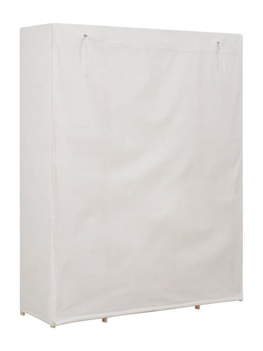 vidaXL Stoffschrank mit Regalen in Weiß Farbe 135x40x170cm