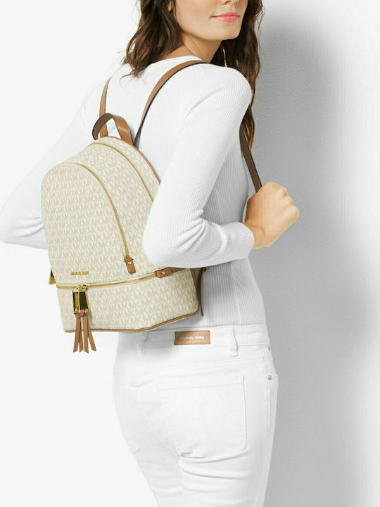 Michael Kors Rhea Women's Leather Backpack White