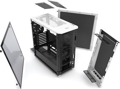 Phanteks Eclipse P400S Tempered Glass Gaming Midi Tower Κουτί Υπολογιστή με Πλαϊνό Παράθυρο και RGB Φωτισμό Λευκό
