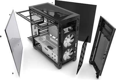 Phanteks Enthoo Pro M Tempered Glass Gaming Midi-Turm Computergehäuse mit RGB-Beleuchtung Weiß