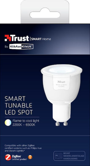 Trust ZLED-TUNEG6 Smart LED Bulb 6W for Socket GU10 and Shape MR16 Adjustable White 350lm Dimmable