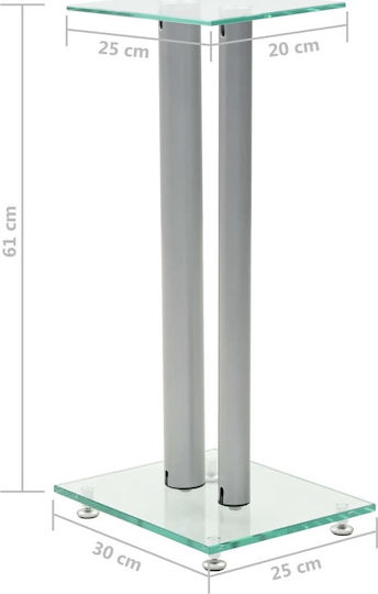 vidaXL Speaker Stands in Silver Color