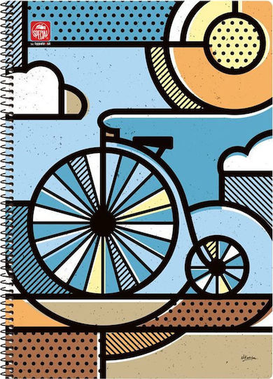 Typotrust Spiral Notebook Ruled A4 2 Subjects Pop Art Pop Art 1pcs (Μiscellaneous Designs/Colors)