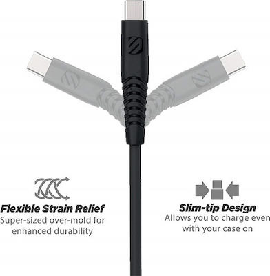 Scosche USB 2.0 Cable USB-C male - USB-A male Black 1.2m (HDCA24)