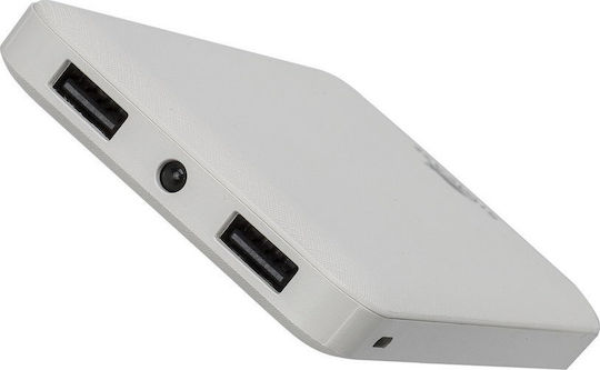 Rivacase VA2010 Power Bank 10000mAh με 2 Θύρες USB-A Λευκό