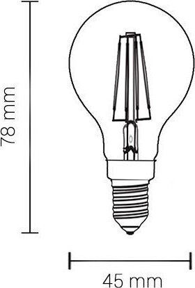 Optonica SP4-A4 LED Bulb 4W 78mm for Socket E14 and Shape G45 Natural White 400lm