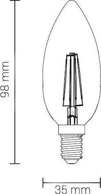 Optonica SP4-A4 Becuri LED pentru Soclu E14 și Formă C35 Alb natural 400lm 1buc