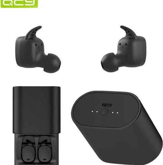 QCY T1 PRO In ear Bluetooth хендсфри Слушалки с Устойчивост на Пот и Кутийка за Зареждане Черен