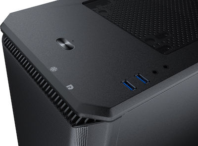 Phanteks Eclipse P400A Gaming Midi Tower Κουτί Υπολογιστή με Πλαϊνό Παράθυρο και RGB Φωτισμό Μαύρο