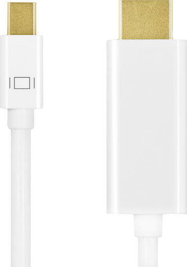 LogiLink Cable mini DisplayPort male - HDMI male 1m Λευκό (CV0122)