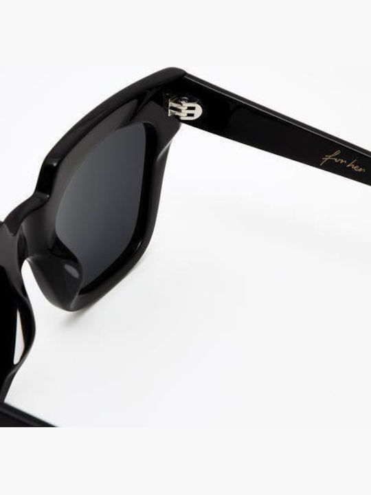 Hawkers Damen Sonnenbrille mit Schwarz Kunststoff Gestell und Schwarz Linse HKRS1090