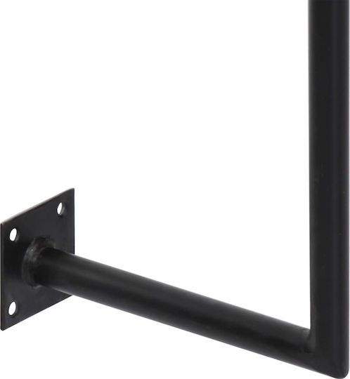 Бюро от Масивно Дърво Черен / Естествено с Метални Крака 90x40x170см