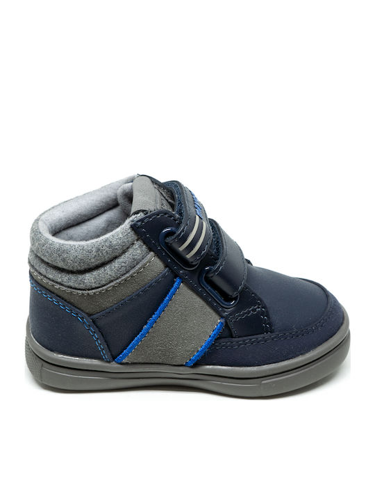 Παιδικά Sneakers High με Σκρατς Navy Μπλε