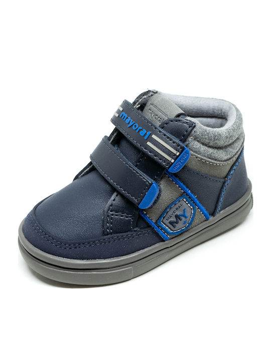 Παιδικά Sneakers High με Σκρατς Navy Μπλε