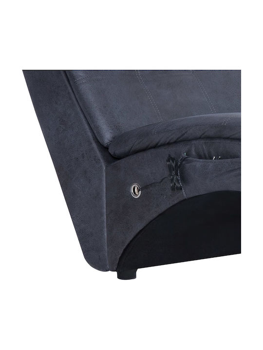 Modern Recliner made of Synthetic Leather Gri L145xW54xH72buc