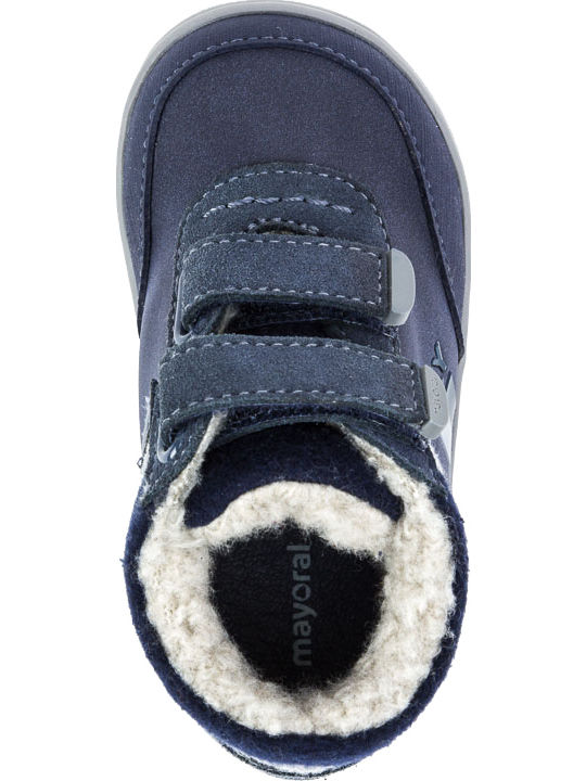 Παιδικά Sneakers High Ανατομικά με Σκρατς Navy Μπλε