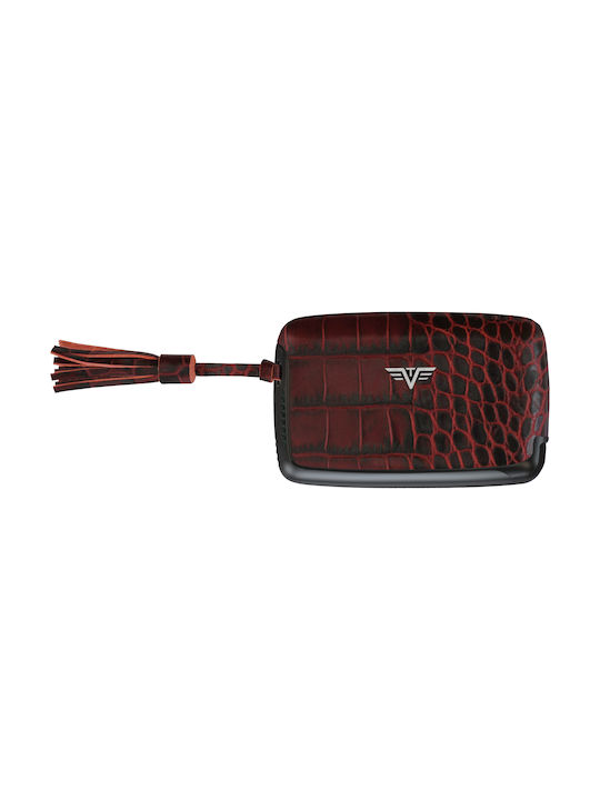Leather Line Ανδρικό Πορτοφόλι Καρτών με RFID Μπορντό