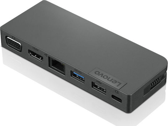 Lenovo Travel USB-C Docking Station με HDMI 4K PD Ethernet Μαύρο