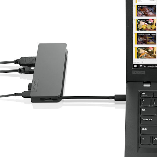 Lenovo Travel USB-C Docking Station με HDMI 4K PD Ethernet Μαύρο