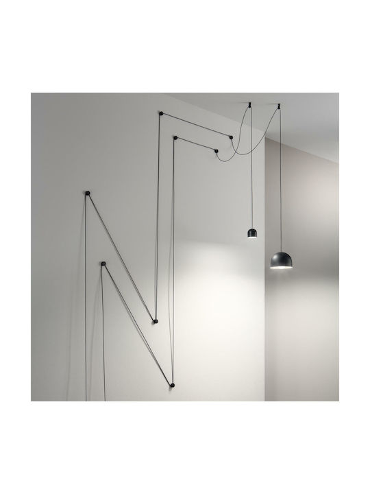 Ideal Lux Tall Lustră O singură lumină Bell pentru Soclu E27 Negru