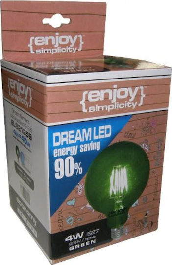 Elvhx DreamLED LED крушка 4W 125mm за фасунга E27 и форма G125 Зелен 360лм