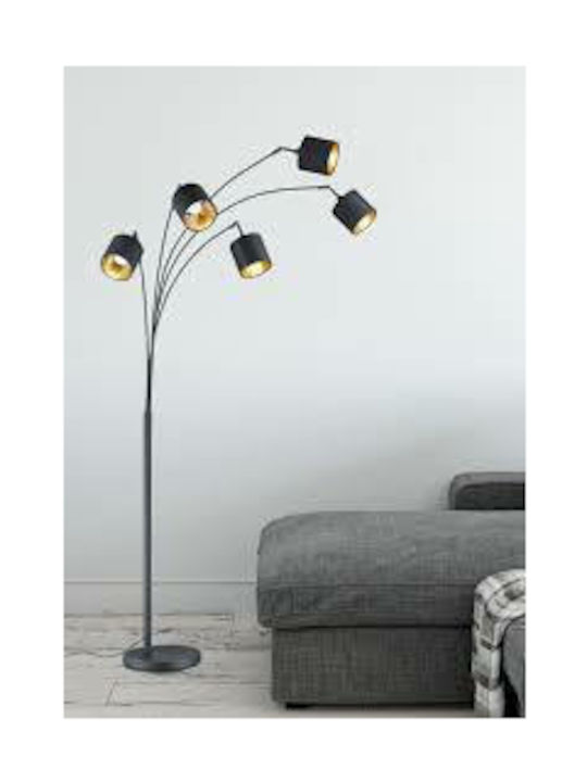 Trio Lighting Tommy Lampa de podea Î200xL30cm. cu Soclu pentru Bec E14 Negru