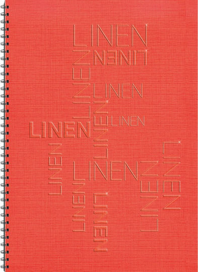 Neohart Σπιράλ Τετράδιο Ριγέ Α4 60 Φύλλων 2 Θεμάτων Linen (Διάφορα Χρώματα)