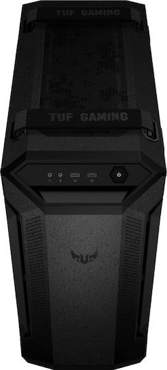 Asus TUF GT501 Gaming Midi Tower Κουτί Υπολογιστή με Πλαϊνό Παράθυρο και RGB Φωτισμό Μαύρο